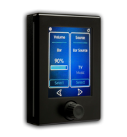 WALL-MOUNTED TOUCH-ENABLED CONTROL PANEL, ROTARY ENCODER, POE POWERED FOR EASY INSTALLATION-BLACK